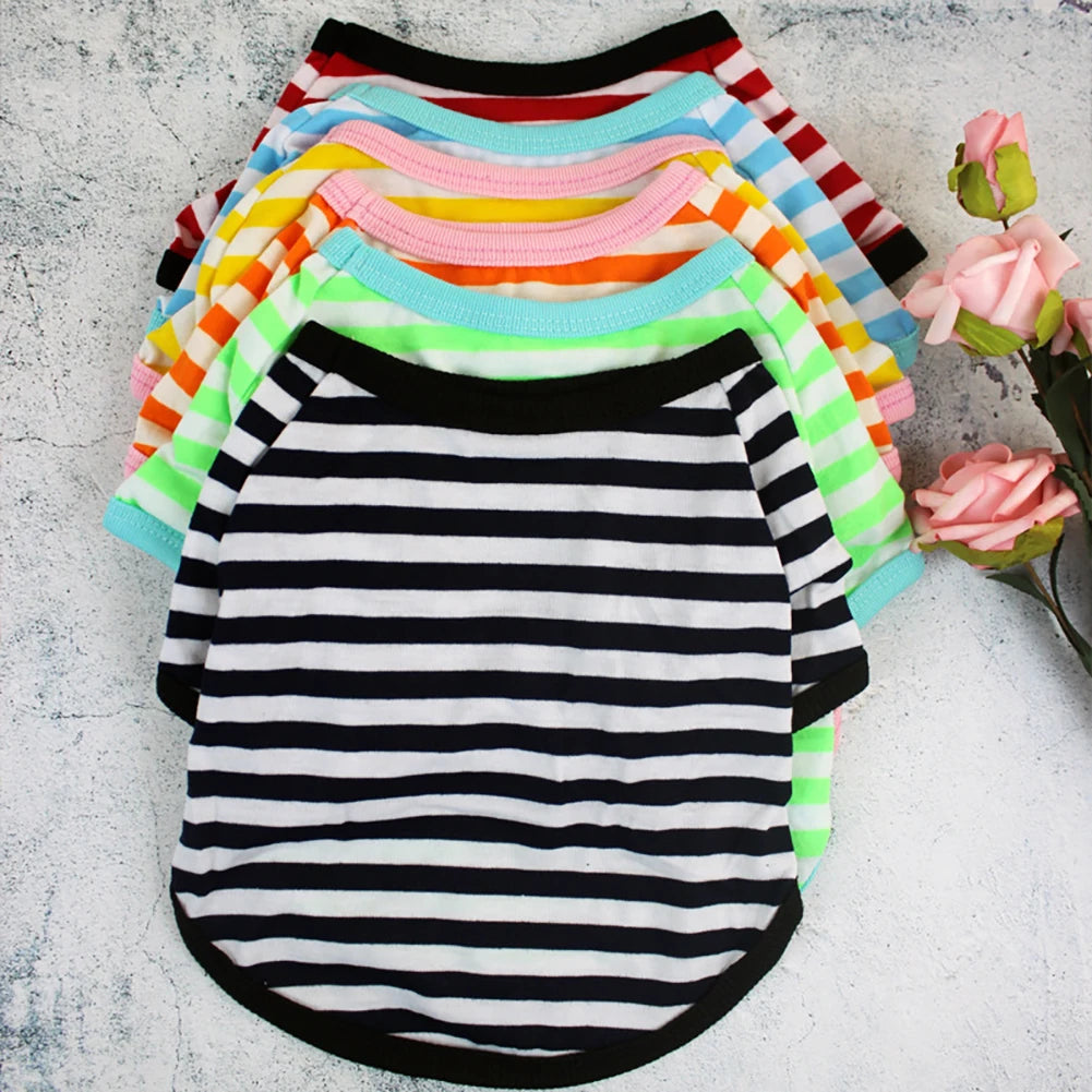 Camiseta Listrada para Pets | Roupa Leve e Confortável