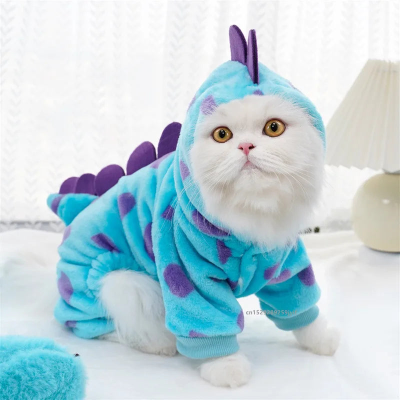 Moletom de Dinossauro para Cachorros e Gatos | Fantasia de Dinossauro para Pets, Super Fofo e Quentinho