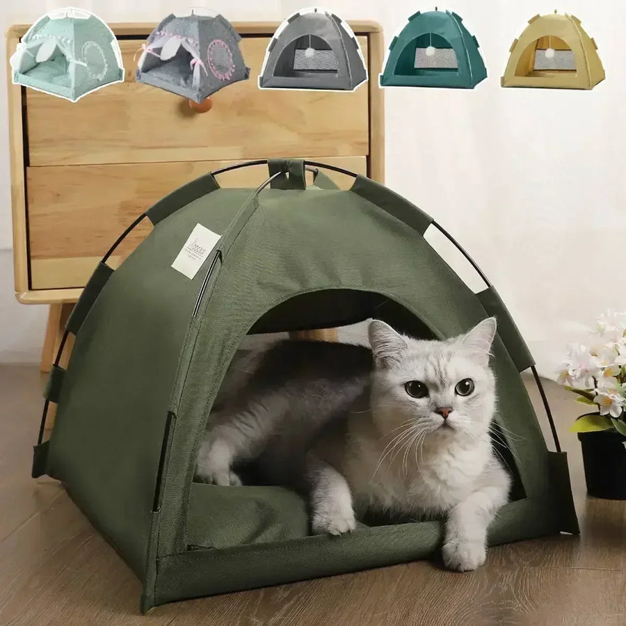 Caminha Casinha para Gatos e Cachorros | Estilo Tenda Confortável