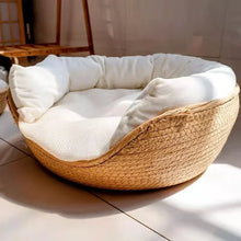 Caminha Premium para Pets | Estilo Cesta em Bambu com Almofada