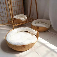 Caminha Premium para Pets | Estilo Cesta em Bambu com Almofada