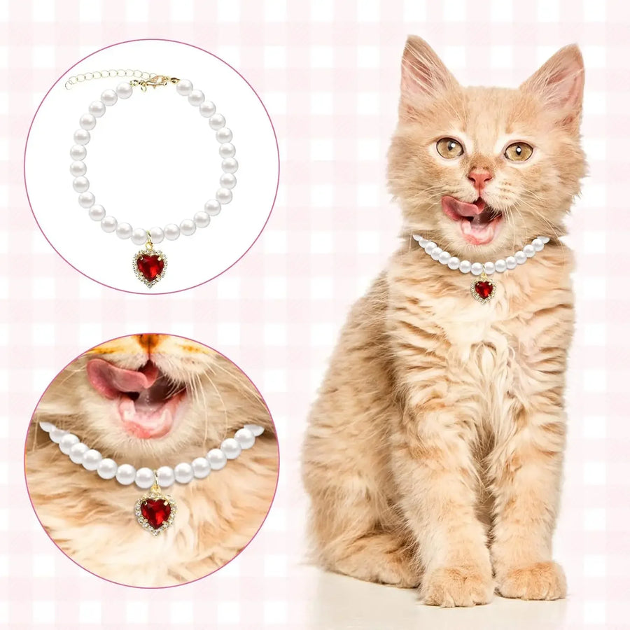 Coleira de Pérolas para Pets | Acessório Elegante para Cães e Gatos